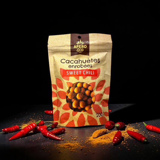 Cacahuètes Enrobées Sweet Chili (200g) - TONTON DE L'APERO